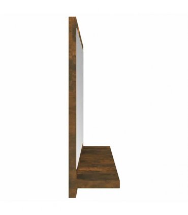 vidaXL Bathroom Mirror Smoked Oak 40x10.5x37 cm Engineered Wood — Size: 40 x 10.5 x 37 cm