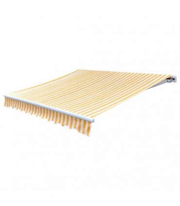 vidaXL Awning Top Sunshade Canvas Sunflower Yellow & White 3x2.5m — Colour: yellow and white, Size: 3 x 2.5 m