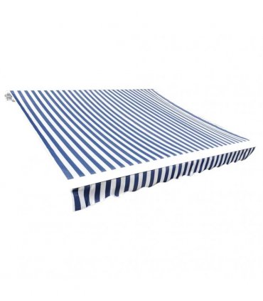vidaXL Awning Top Sunshade Canvas Blue & White 4 x 3 m — Colour: blue and white