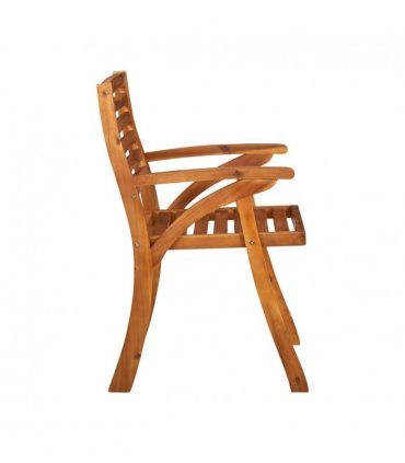 vidaXL Garden Chair | Set of 3 | Brown | Solid Acacia wood | Medium — Size: 59 x 59 x 87 cm
