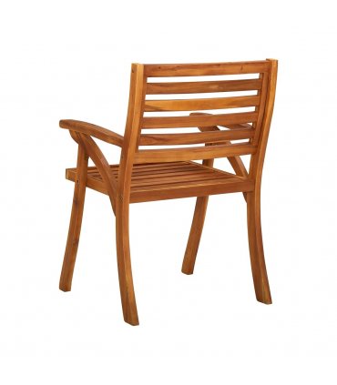 vidaXL Garden Chair | Set of 3 | Brown | Solid Acacia wood | Medium — Size: 59 x 59 x 87 cm