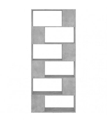 vidaXL Book Cabinet Room Divider Concrete Grey 80x24x186 cm Engineered Wood — Size: 80 x 24 x 186 cm