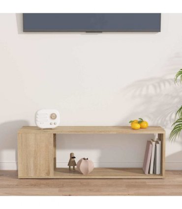 vidaXL TV Cabinet Sonoma Oak 100x24x32 cm Engineered Wood — Size: 100 x 24 x 32 cm
