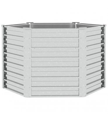 vidaXL Garden Raised Bed 129x77 cm Galvanized Steel Silver