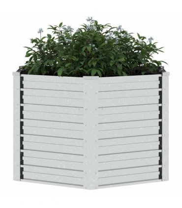 vidaXL Garden Raised Bed 129x77 cm Galvanized Steel Silver