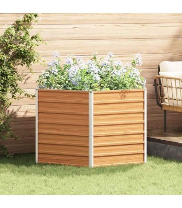 vidaXL Raised Garden Bed Light Brown 129 x 129 x 77 cm — Colour: Wood look