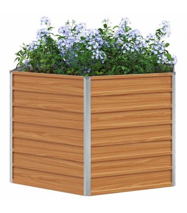 vidaXL Raised Garden Bed Light Brown 129 x 129 x 77 cm — Colour: Wood look