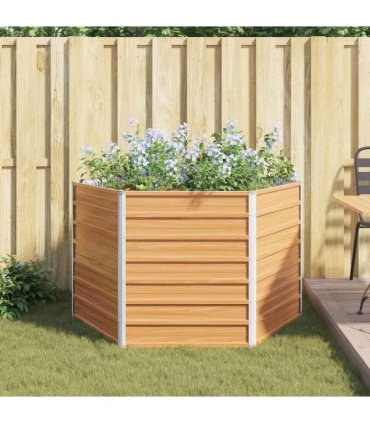 vidaXL Raised Garden Bed Light Brown 129 x 129 x 77 cm — Colour: Wood look