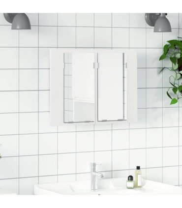 vidaXL Led Mirror Cabinet | White | Engineered wood, Acrylic | Compact