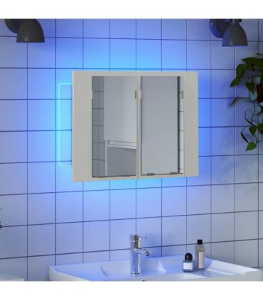 vidaXL Led Mirror Cabinet | White | Engineered wood, Acrylic | Compact