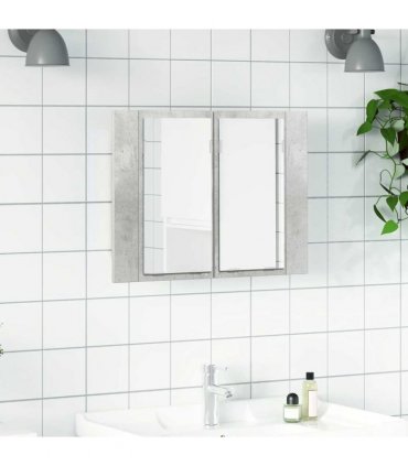 vidaXL Led Mirror Cabinet | Concrete grey | Engineered wood | 60 x 12 x 45 cm