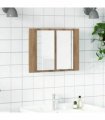 vidaXL LED Mirror Cabinet Artisan Oak 60x12x45 cm Engineered Wood
