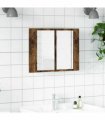 vidaXL LED Mirror Cabinet Smoked Oak 60x12x45 cm Engineered Wood