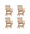 vidaXL Garden Chair | Set of 4 | Teak | Teak wood | Standard | Foldable — Size: 56 x 62 x 90 cm
