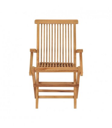 vidaXL Garden Chair | Set of 3 | Teak Brown | Teak Wood | Medium | Foldable — Size: 56 x 62 x 90 cm