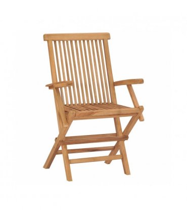 vidaXL Garden Chair | Set of 6 | Brown | Solid Teak Wood | Standard | Foldable — Size: 56 x 62 x 90 cm