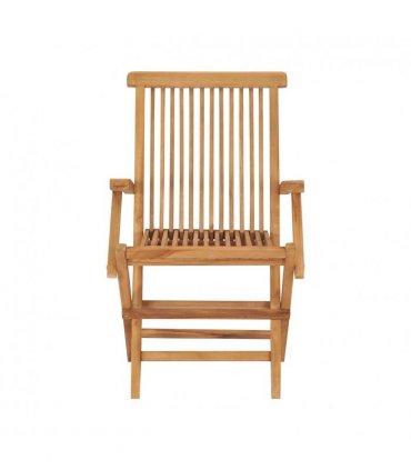 vidaXL Garden Chair | Set of 6 | Brown | Solid Teak Wood | Standard | Foldable — Size: 56 x 62 x 90 cm
