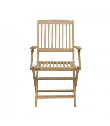 vidaXL Folding Garden Chairs 6 pcs 54x61x88 cm Solid Wood Acacia — Colour: light brown, Model: with armrest