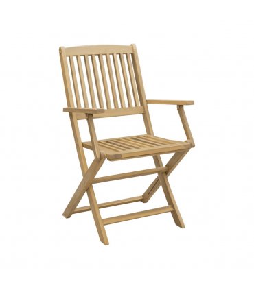 vidaXL Folding Garden Chairs 4 pcs 54x61x88 cm Solid Wood Acacia — Colour: light brown, Model: with armrest