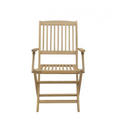vidaXL Folding Garden Chairs 4 pcs 54x61x88 cm Solid Wood Acacia — Colour: light brown, Model: with armrest