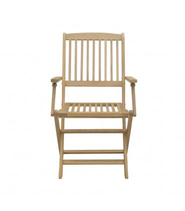 vidaXL Folding Garden Chairs 2 pcs 54x61x88 cm Solid Wood Acacia — Colour: light brown, Model: with armrest
