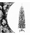 vidaXL Slim Artificial Christmas Tree with Flocked Snow Green 120 cm PVC — Model: basic
