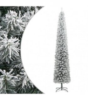 vidaXL Slim Christmas Tree with Stand and Flocked Snow 270 cm PVC — Model: basic
