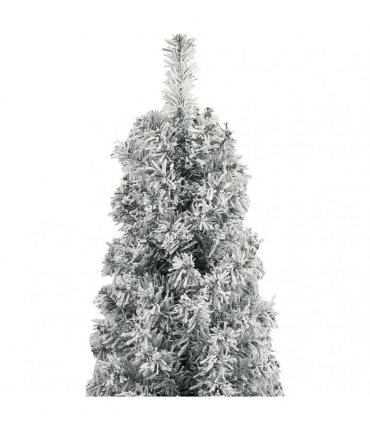 vidaXL Slim Christmas Tree with Stand and Flocked Snow 270 cm PVC — Model: basic