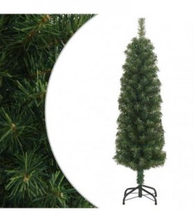 vidaXL Artificial Christmas Tree | Green | PVC | Slim | Collapsible — Size: 150 cm, Model: basic