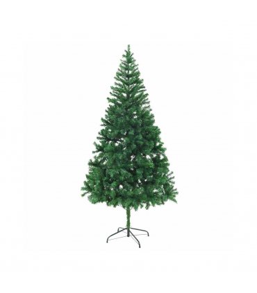 vidaXL Artificial Pre-lit Christmas Tree with Ball Set 210cm 910 Branches — Colour: green, Size: 210 x 110 cm