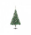 vidaXL Artificial Pre-lit Christmas Tree with Ball Set 180cm 564 Branches — Colour: green and rose, Size: 180 x 90 cm