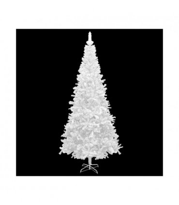 vidaXL Artificial Pre-lit Christmas Tree with Ball Set L 240 cm White — Colour: white and grey, Size: 240 x 120 cm