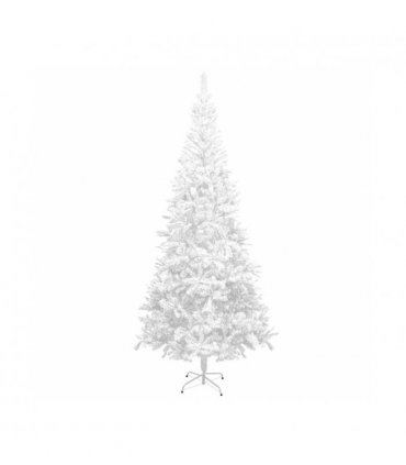 vidaXL Artificial Pre-lit Christmas Tree with Ball Set L 240 cm White — Colour: white and grey, Size: 240 x 120 cm