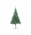 vidaXL Artificial Pre-lit Christmas Tree with Ball Set 150cm 380 Branches — Colour: green, Size: 150 x 70 cm