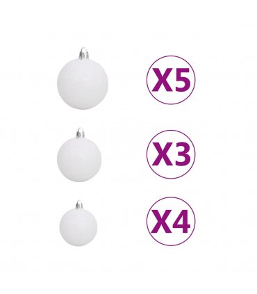 vidaXL Artificial Pre-lit Christmas Tree with Ball Set 150cm 380 Branches — Colour: green, Size: 150 x 70 cm