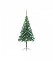 vidaXL Artificial Pre-lit Christmas Tree with Ball Set 180cm 564 Branches — Colour: green and grey, Size: 180 x 90 cm