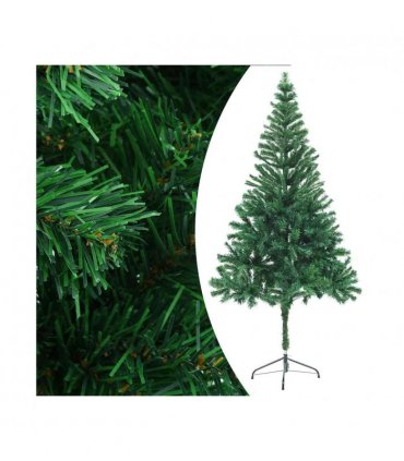 vidaXL Artificial Pre-lit Christmas Tree with Ball Set 180cm 564 Branches — Colour: green and grey, Size: 180 x 90 cm