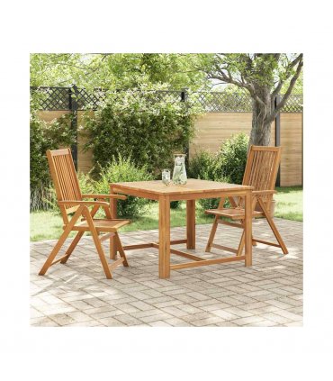 vidaXL Dining Chair | Set of 2 | Natural Brown | Solid Acacia wood | Standard — Size: 57 x 69 x 111 cm