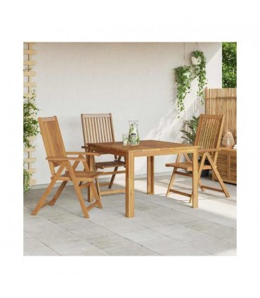 vidaXL Garden Chair | Set of 3 | Brown | Solid Acacia wood | Medium | Foldable — Size: 57 x 69 x 111 cm