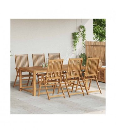 vidaXL Garden Chair | Set of 6 | Brown | Solid Acacia Wood | Standard | Foldable — Size: 57 x 69 x 111 cm