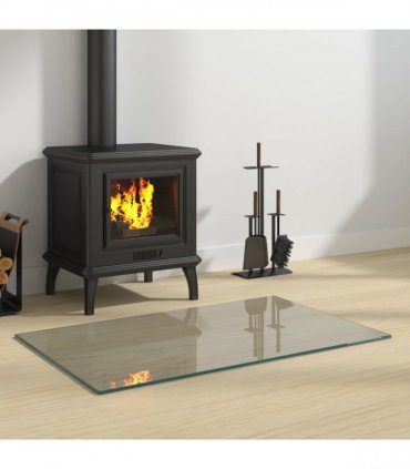 vidaXL Fireplace Glass Plate Transparent 80 x 50 cm Glass