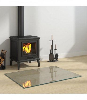 vidaXL Fireplace Glass Plate Transparent 80 x 60 cm Glass