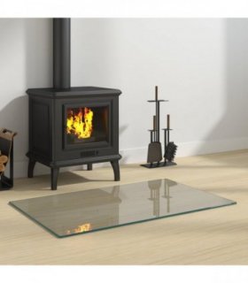 vidaXL Fireplace Glass Plate Transparent 80 x 50 cm Glass — V0672155627