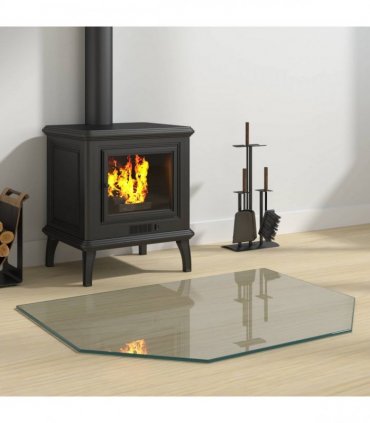 vidaXL Fireplace Glass Plate Transparent 80 x 60 cm Glass — V0672155633