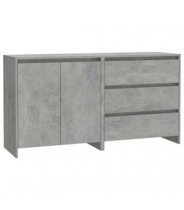 vidaXL 2 Piece Sideboard Concrete Grey Engineered Wood — V0672155687