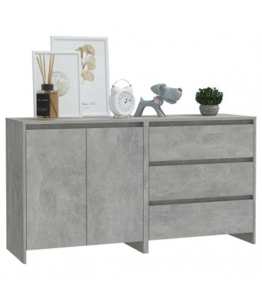vidaXL 2 Piece Sideboard Concrete Grey Engineered Wood — V0672155687