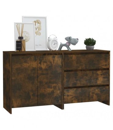 vidaXL 2 Piece Sideboard Smoked Oak Engineered Wood — V0672155688