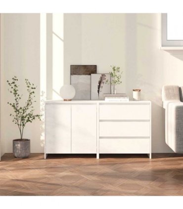 vidaXL 2 Piece Sideboard White Engineered Wood — V0672155689