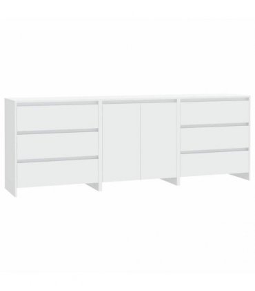 vidaXL 3 Piece Sideboard White Engineered Wood — V0672155692