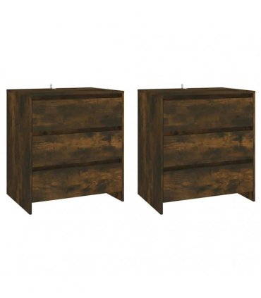 vidaXL 3 Piece Sideboard Smoked Oak Engineered Wood — V0672155693